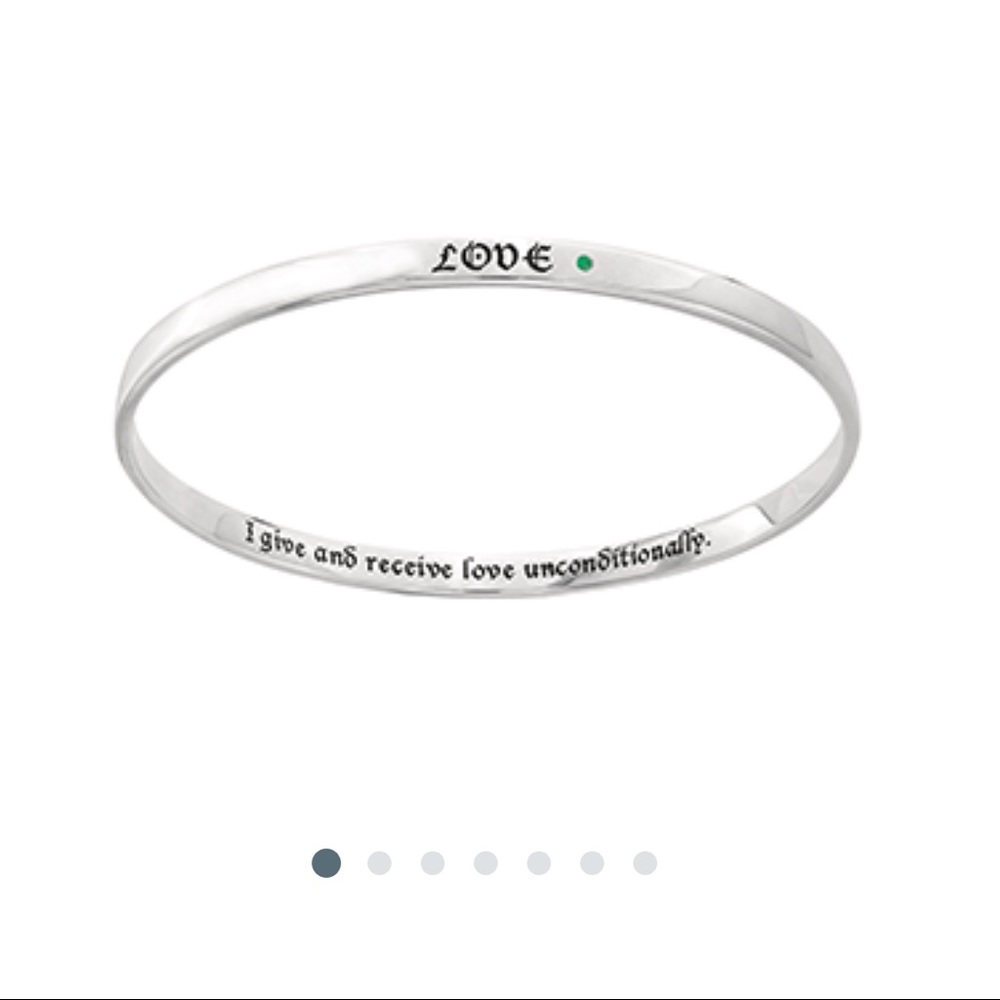 NWT Sterling Silver Mantra Bangle Bracelet